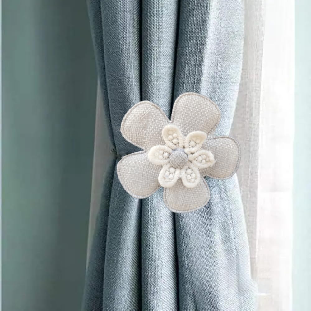 Fermatende A Calamita 2 Set - Magneti Forti Per Tende Da Letto, Ufficio, Casa (30 Cm, Beige) - Foto 1