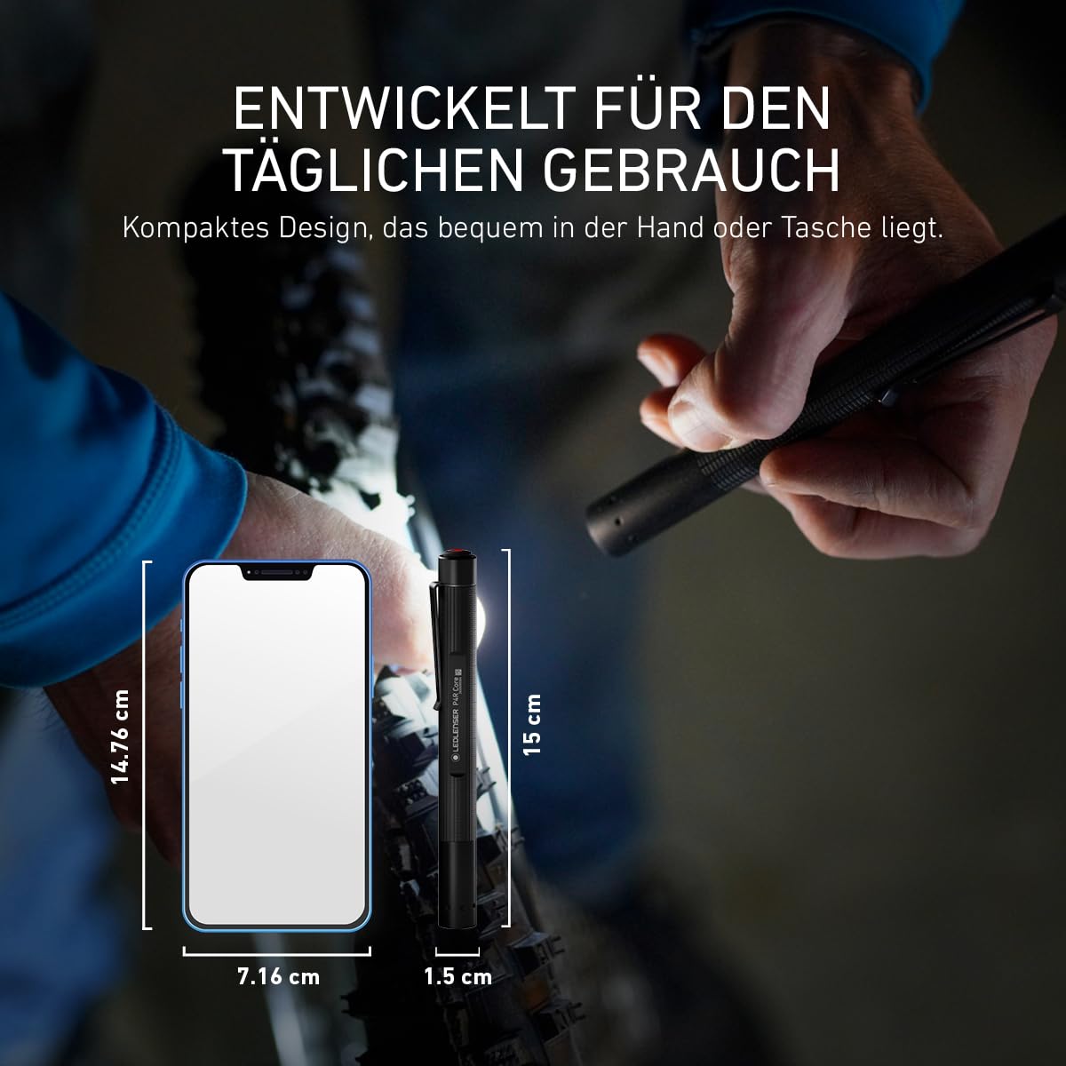 Ledlenser P4R Core| 2020 | LED Stiftleuchte | Taschenlampe |200 Lumen| aufladbar mit Lithium Akku | fokussierbar | drei Helligkeitsstufen | 95m Leuchtweite | bis zu 5 Std. Laufzeit | USB Ladekabel