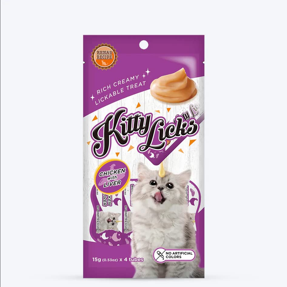Rena Kitty Licks Cat Treats for Kittens |Rich Creamy Lickable Treat | No Artificial Colours | Improves The Skin and Coat | Rich in Fiber | Chicken Liver | (B0BBWZ5958) Amazon Price History, Amazon Price Tracker