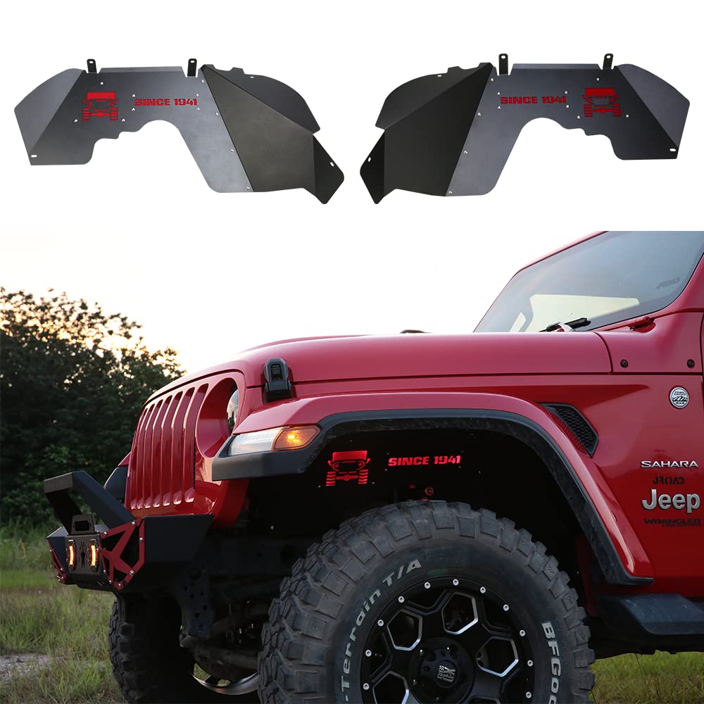 Photo 1 of JROAD Inner Fender Front Fender Liners Compatible with Jeep Wrangler JL Aluminum ,with 4 LED Lights for 2018-2022 Jeep Wrangler JL & JLU Unlimited 2 & 4 Door