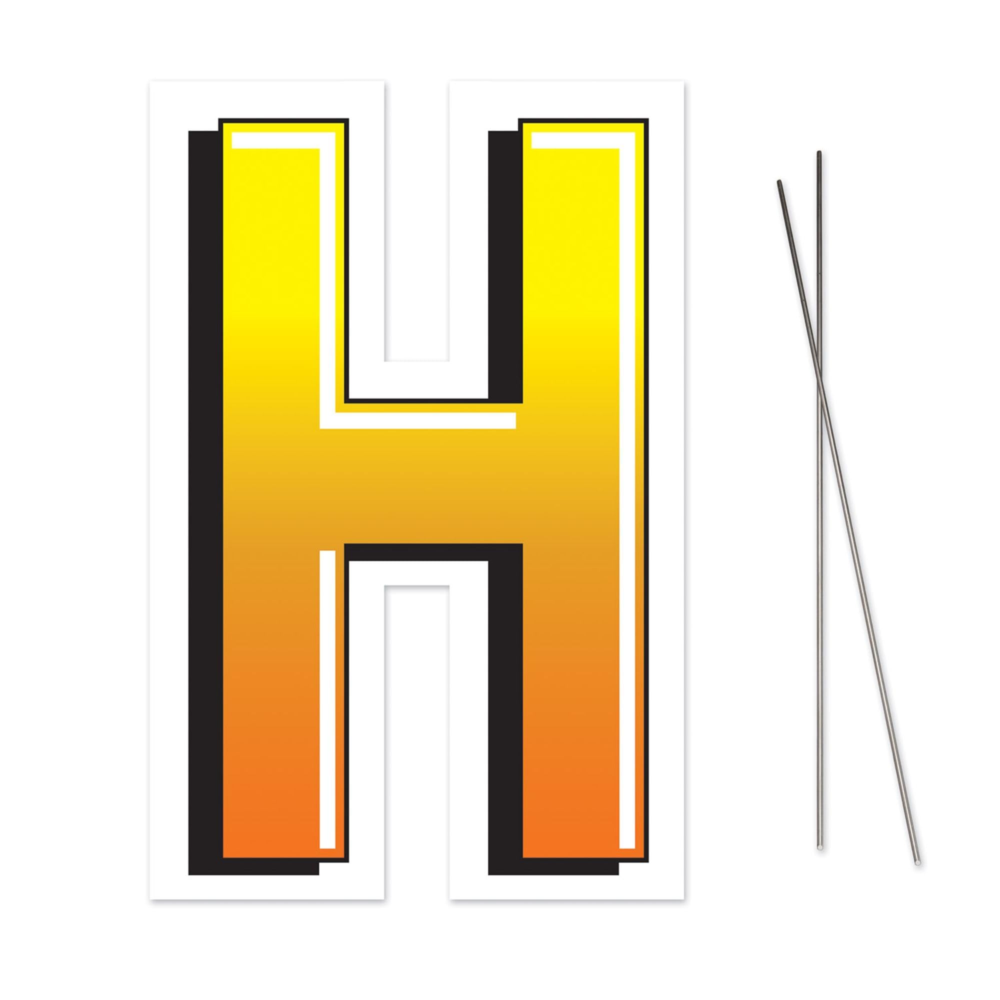 Beistle Letter H Yard Sign with Metal Stakes