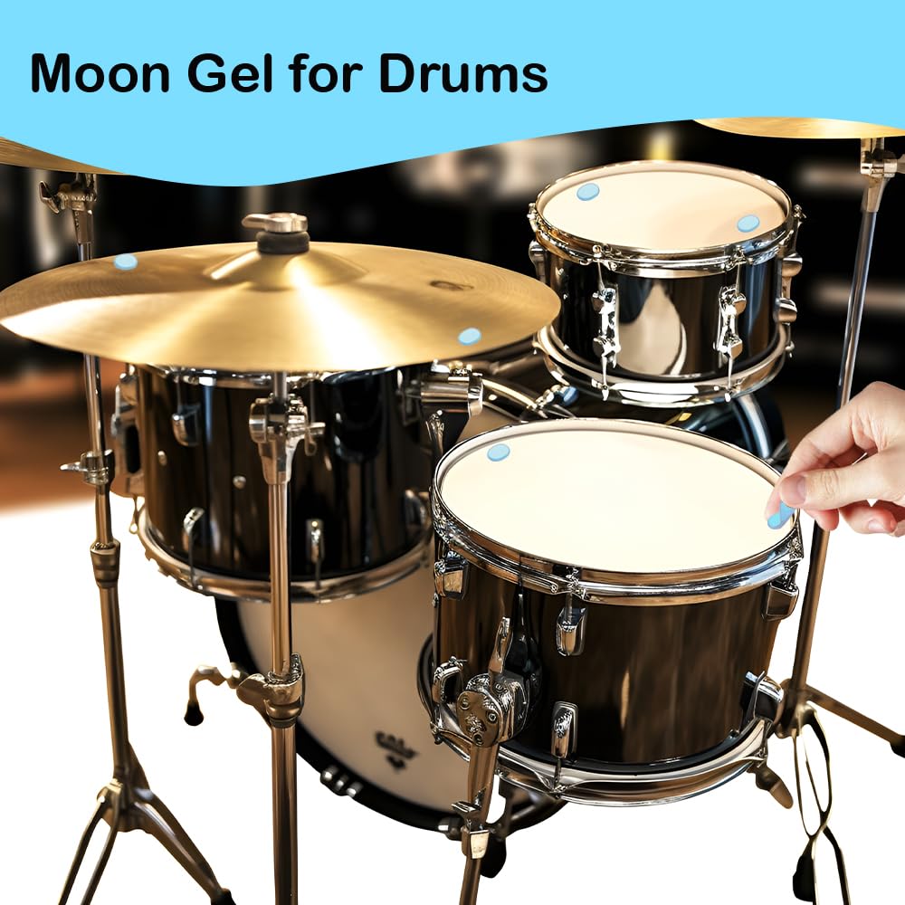 18 PCS Moon Gel for Drums Soft Drum Dampener Gels Sticky Silicone Gel Mute Pads Drum Sound Dampening Muffler Pads for Drums Cymbals Tone Control - Image 3