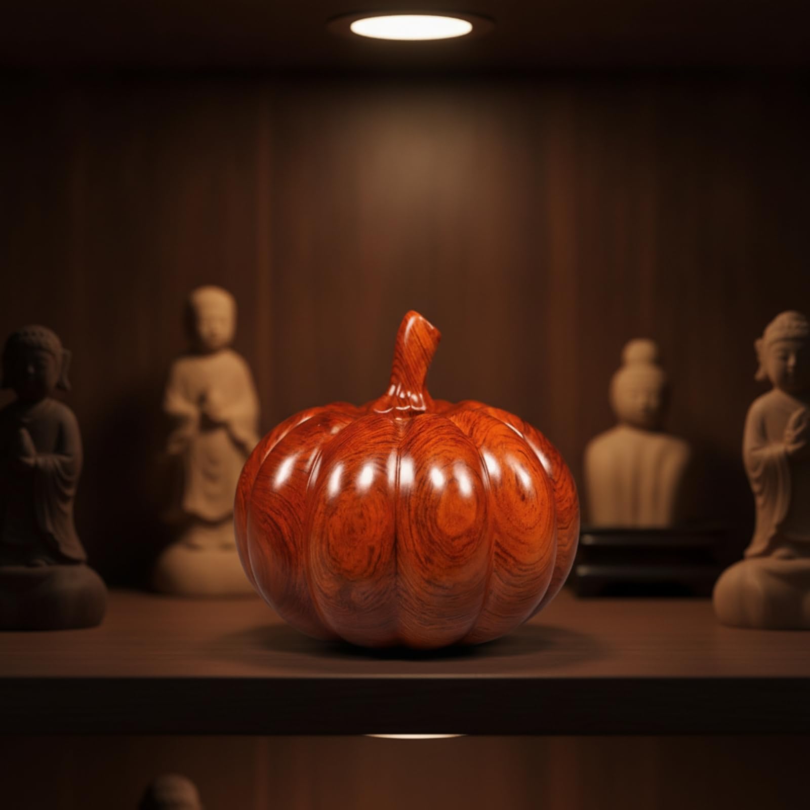 Lebendig -Apfel | Handgeschnitzt, Apfel mit Blatt, Glänzend, Ration, für Wohnzimmer, Büro, Schreibtisch, Birnbaumholz, 20CM