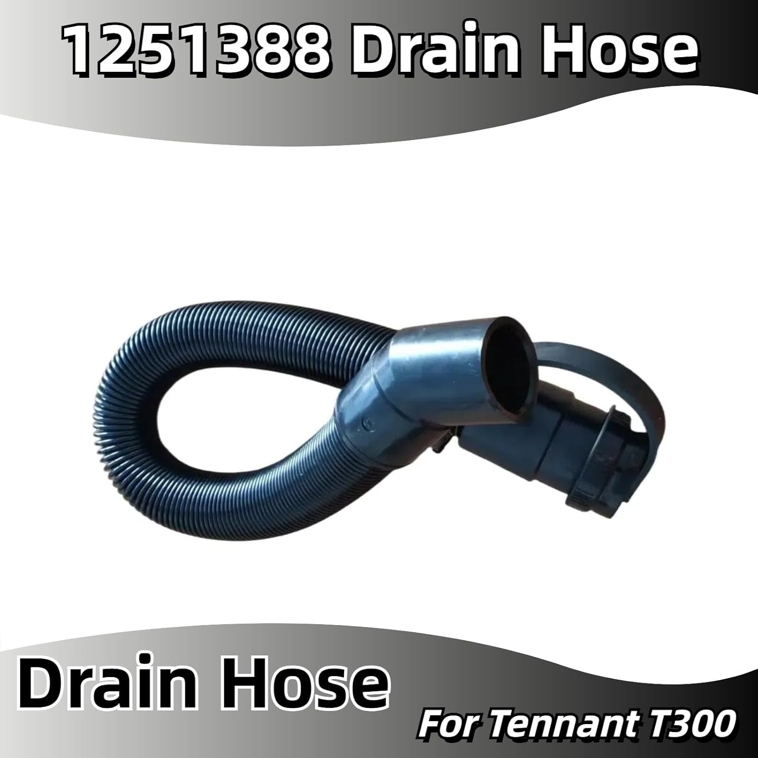 1PCS Drain Hose，Compatible with Tennant T300 Floor Scrubber - PVC with Built-in Steel Wire, Replacement for #1251388/1246719/1213010, Wear/Heat-Resistant