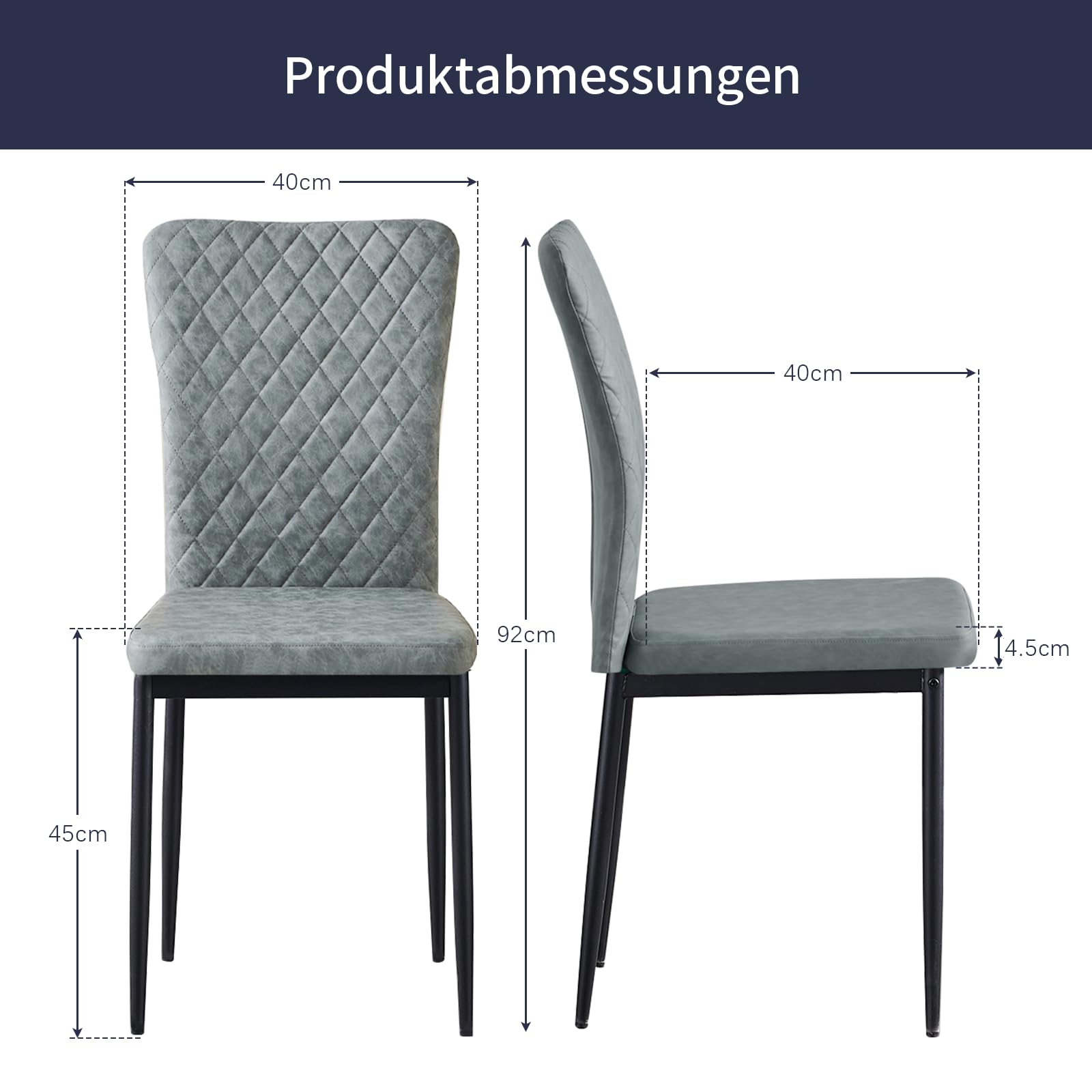 JaHECOME Fluwelen eetkamerstoelen, set van 2, keukenstoelen met Scandinavisch design, metalen poten, gestoffeerde stoel voor keuken, eetkamer, slaapkamer, restaurant (2, zwart