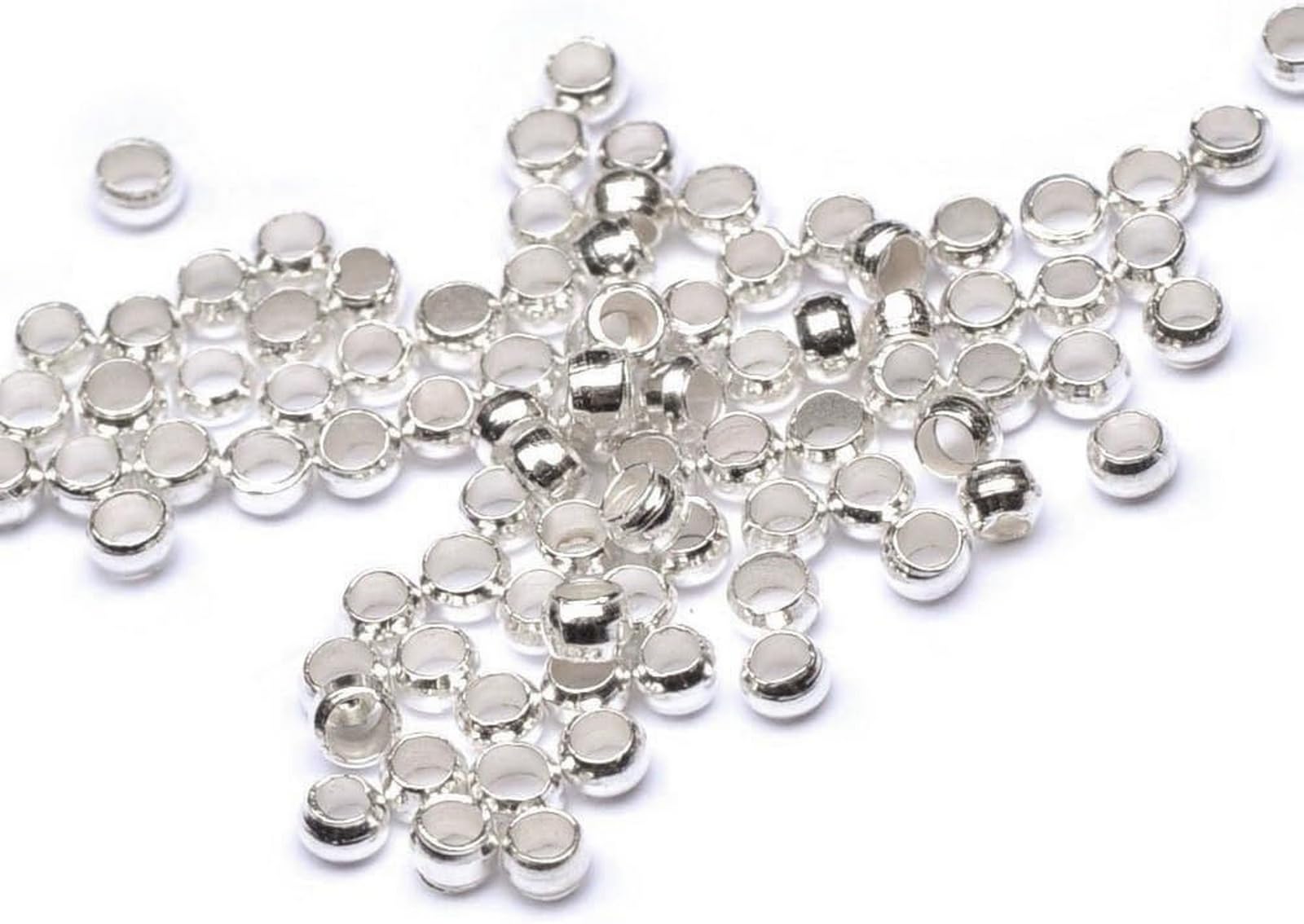 Lot De 30 Perles Intercalaires En Métal Argenté - 6 Mm - Pour Création De Bijoux