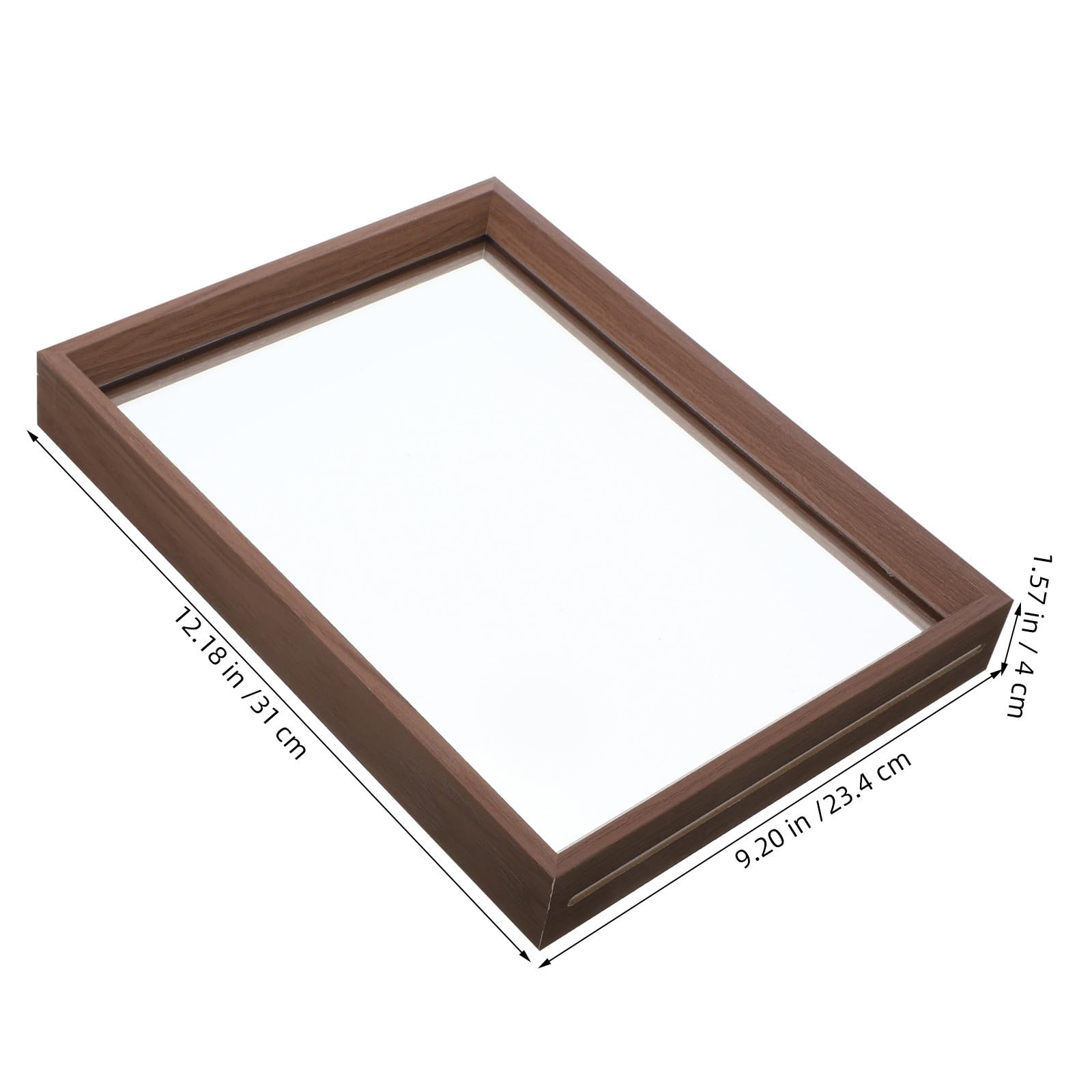 IMIKEYA Photograph Frame A4 in Legno Noce, Cornice Galleggiante Trasparente, Display Frame da Tavolo per Casa e Ufficio