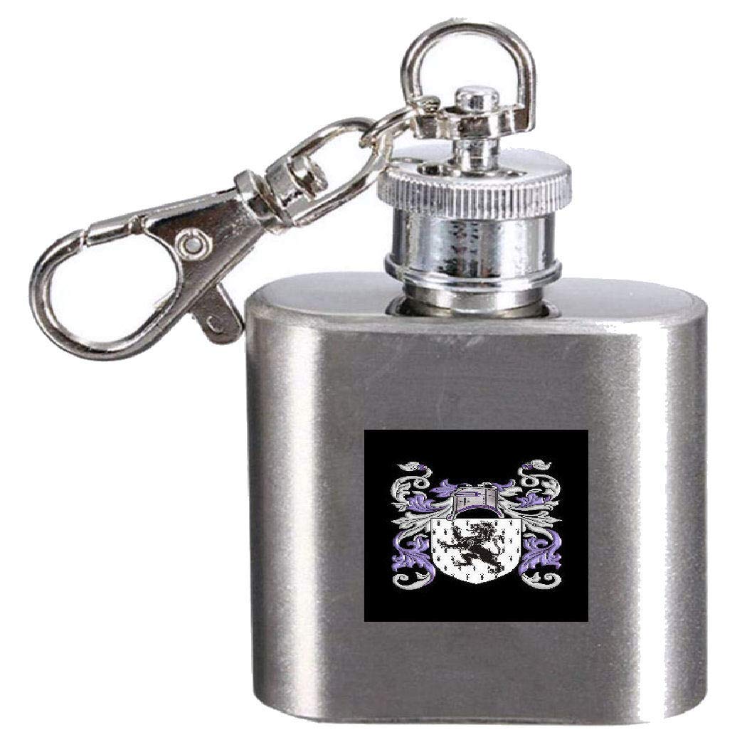 Flasque gravée Kerying blason de famille flacon poche acier