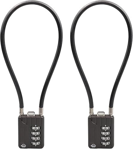 Miniatura 8 de Cerraduras de cable de 19.7 in de largo, cerradura de combinación de 4 dígitos, cerradura de cable de seguridad reajustable, combinación de