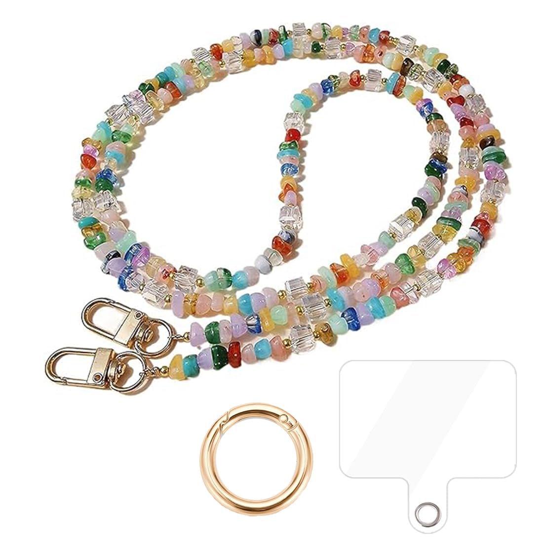 LQI Catena Porta Cellulare Con Perline Colorate: Cordino Per Telefono A Mano O A Tracolla, Accessorio Multiuso - 2