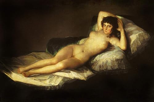 Póster del artista Francisco de Goya de La Maja Desnuda, 11 x 17