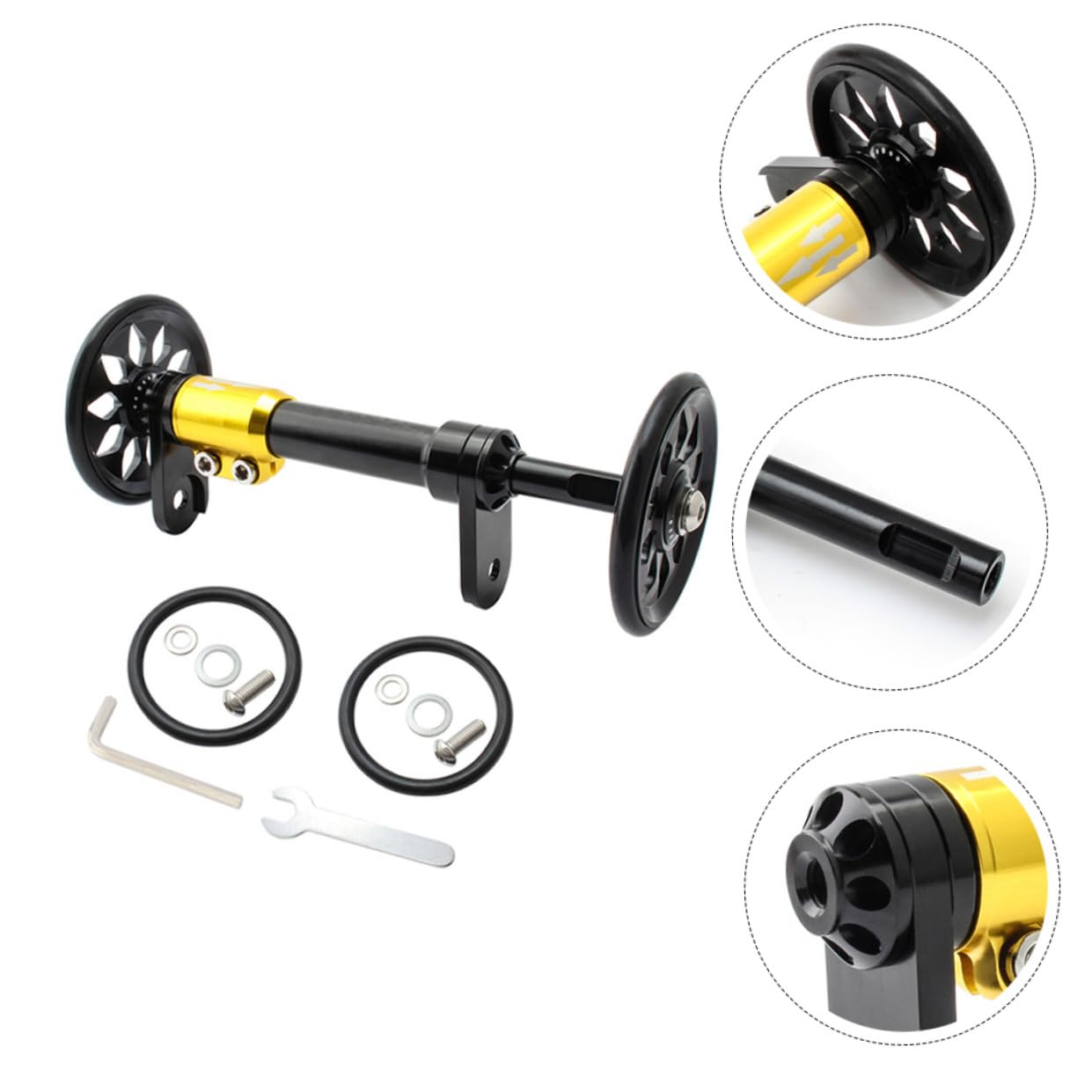 KOMBIUDA Barra Di Estensione Easy Wheel Robusto Portabici Pieghevole 13 Pezzi Parti in Alluminio Nero