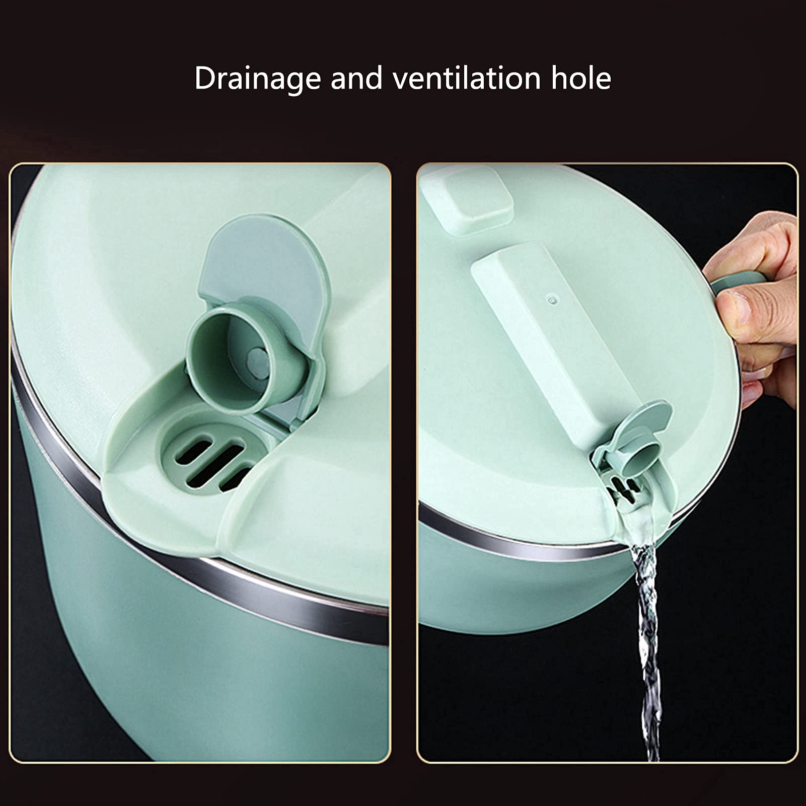Ciotole per noodle per microonde con coperchio, noodle per tazza rapida da 1200 ml per zuppa, noodle, ciotola per zuppa ramen per dormitorio, piccola cucina o ufficio(verde)