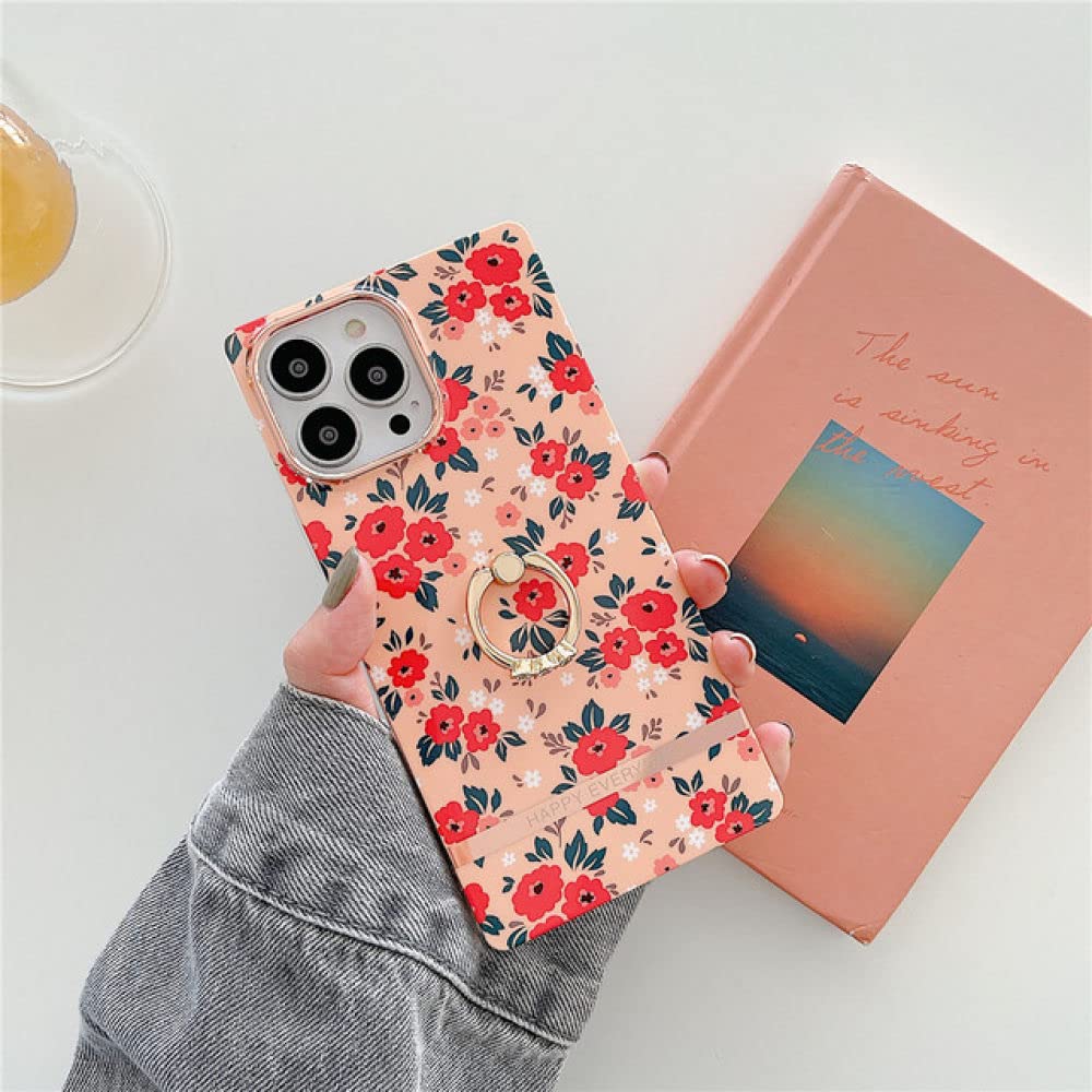 Coque carrée iPhone 14 Pro Max anti-chute à bague intégrée