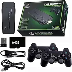 Game Stick Lite Retrô 4K HDMI 64GB + 20.000 Jogos e 2 Controles Sem Fio