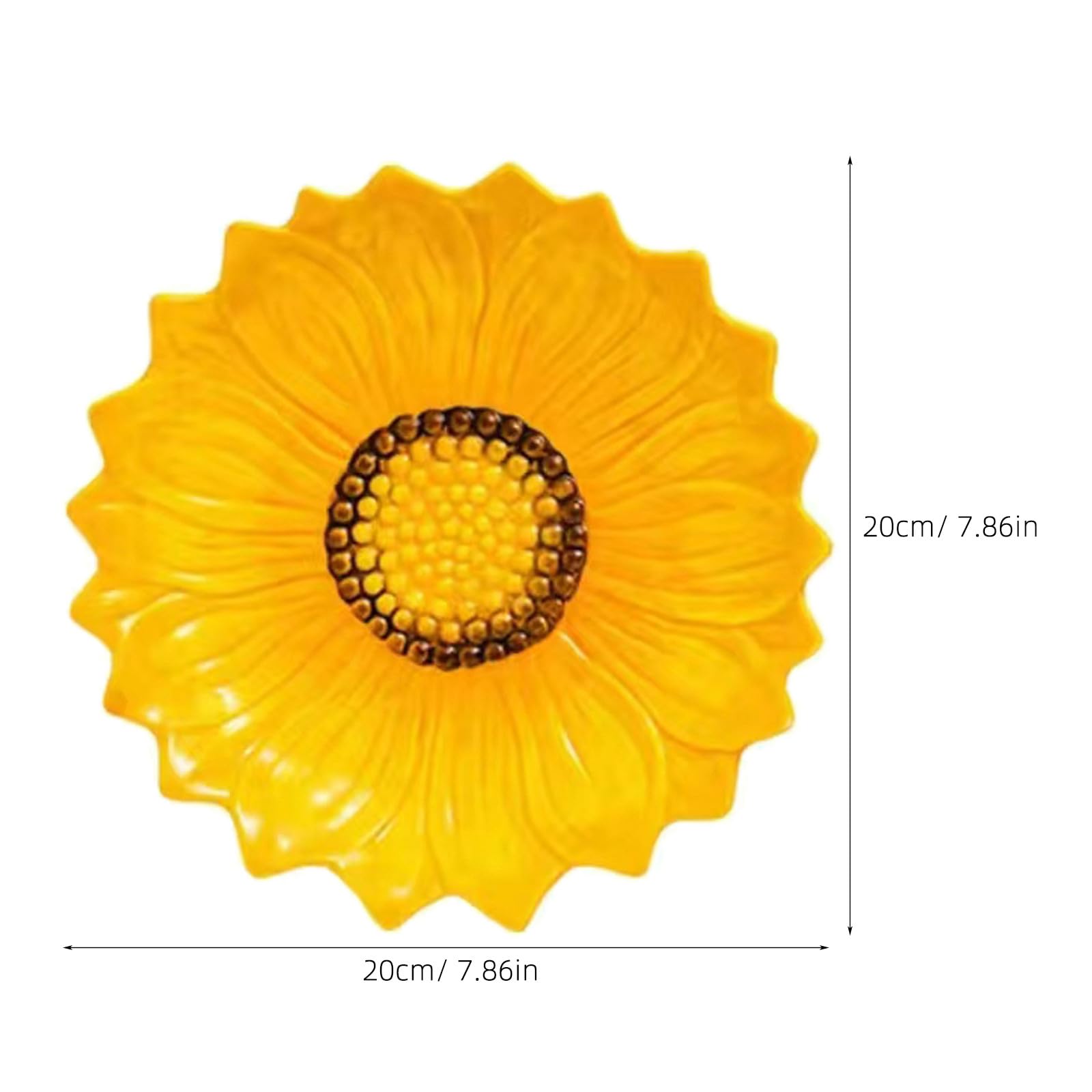 Zerodeko Plato de aperitivo con forma de girasol - Vajilla de cerámica de 20 cm con forma de flor para el hogar y fiestas - Plato pequeño con floral para una mesa decorativa