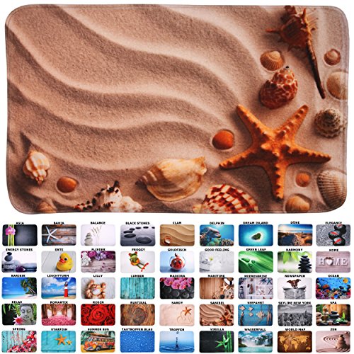 Sanilo Badteppich I viele schöne Badematten zur Auswahl I Badvorleger sehr weich und rutschfest I waschbar und schnelltrocknend (70 x 110 cm, Sanibel)