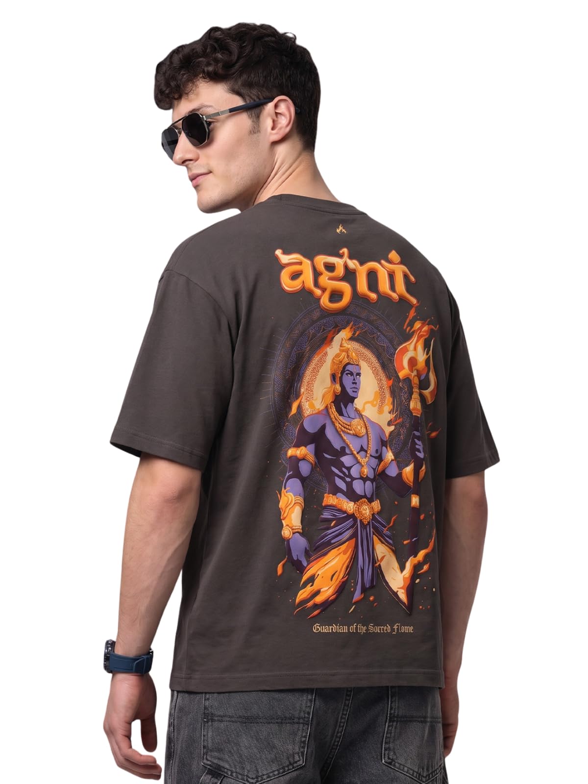 Men Oversized Puff Printed T-Shirt 240 GSM Pure Cotton Graphic Tee, Relaxed Fit Round Neck Half Sleeve Casual Streetwear Fashion (Size S to XXL)-image-27