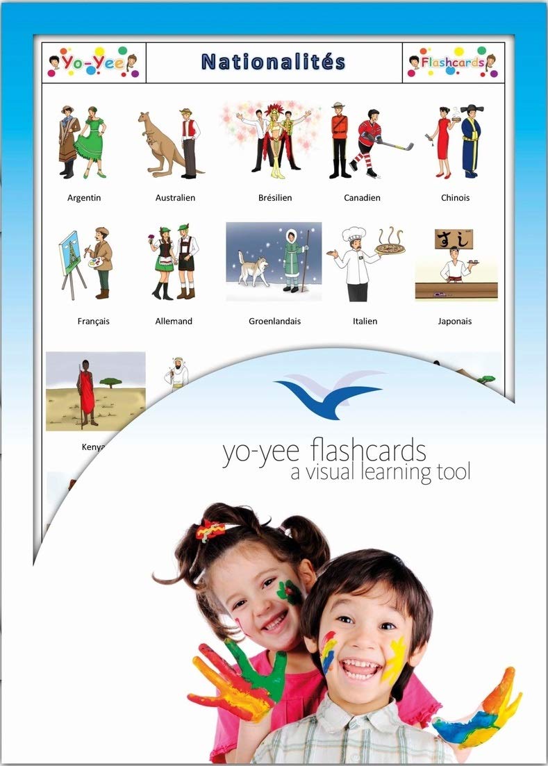 Cartes Images en français - Nationalités - pour l’enseignement des Langues et l’Encouragement linguistique dans Les garderies, Les Jardins d’Enfants et Les écoles