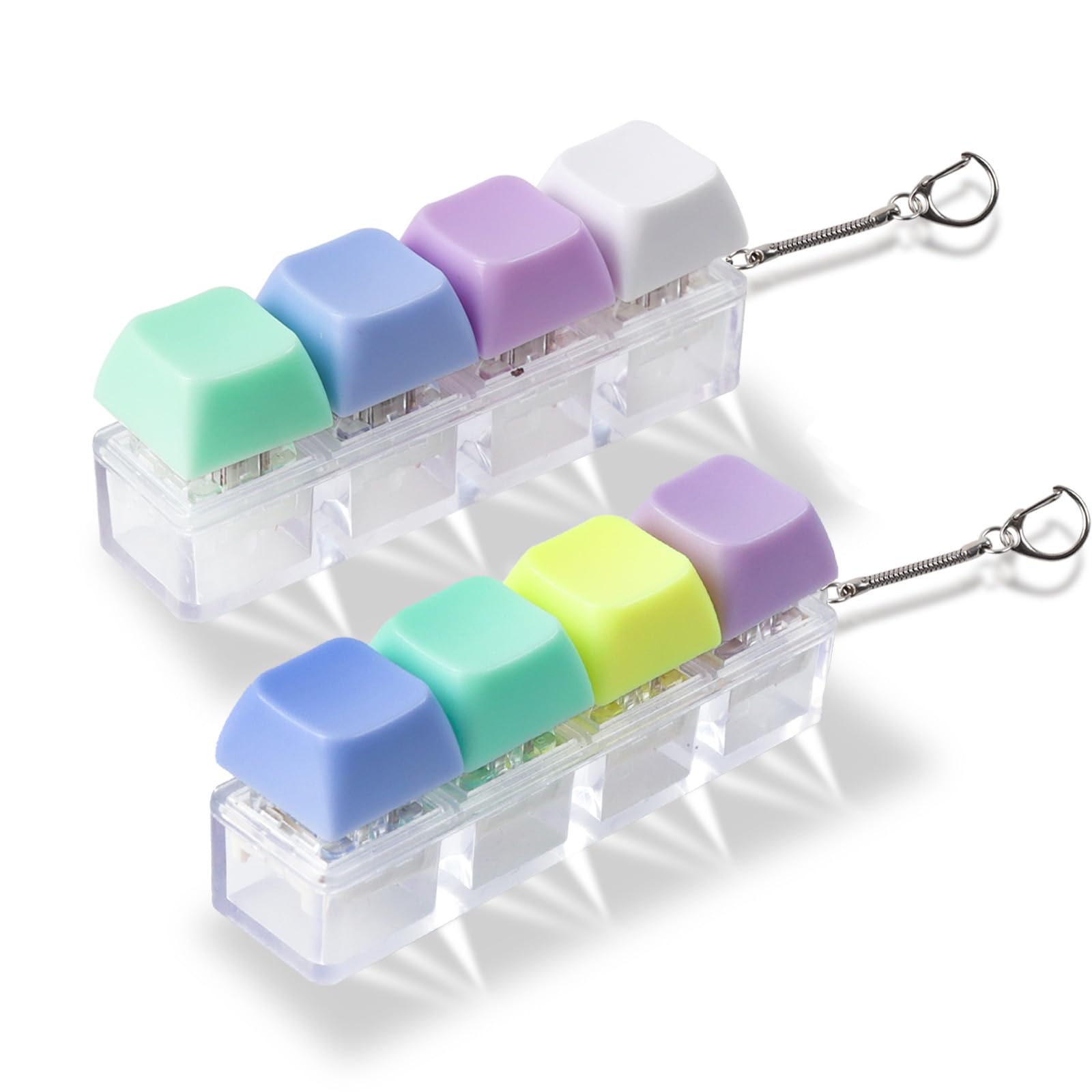 6pcs Keyboard Fidget Toy, Clicky & Silent Fidget Keyboard Keychain Multicolored Mechanical Keyboard Fidget Funny Button Fidget Toy Keyboard Fidget Clicker For Decompression Decoration