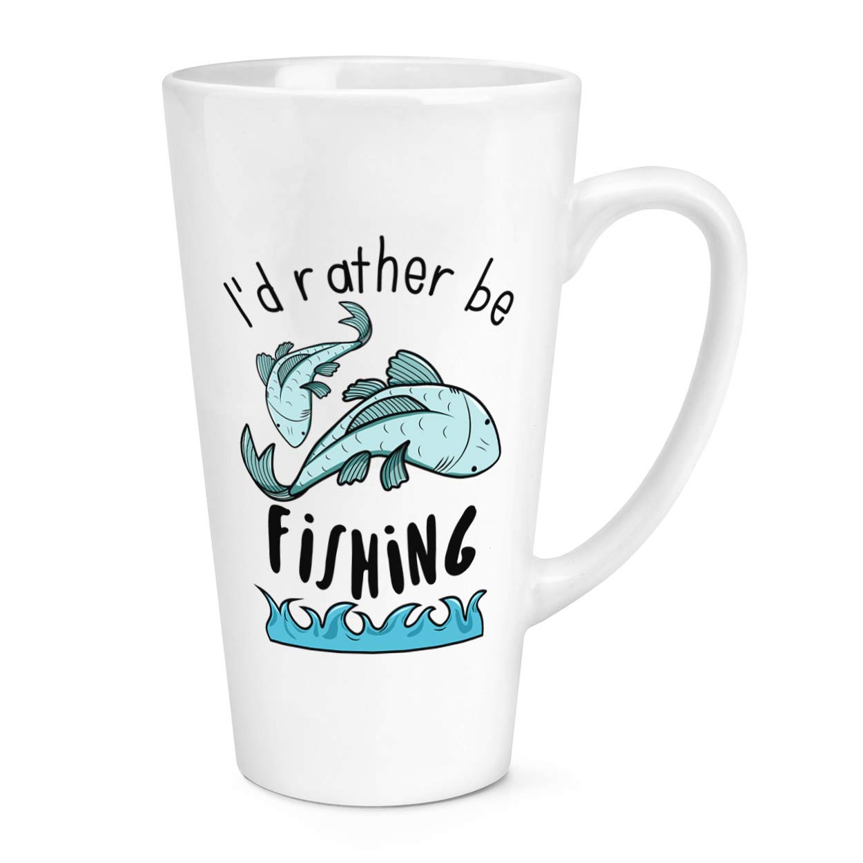 Gift Base White I'd Rather Be Fishing 17Oz Large Latte Mug Cup