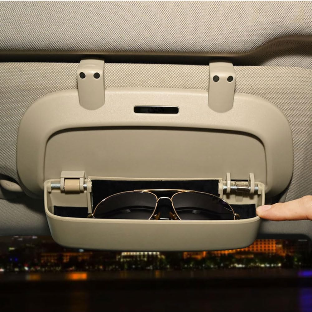 Sonnenbrillenhalter Brillenetui Auto für Jaguar I?Pace SUV, Universal Auto Brillenhalter rutschfest Schüttelfest Aufbewahrungsbox,B