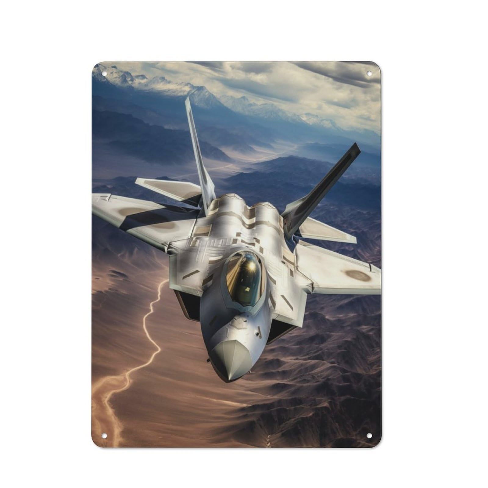 Junmoney Military Plane Metal Sign 40X30cm With For Hallway Wall, Vintage Decor, For Garage, Workshop And Man Cave Decoration