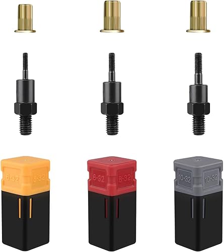 Juego de mandriles de tuercas de remache, incluye 6-32 8-32 10-32 y 30 tuercas remachables, puntas de repuesto de herramientas de remache, kit de