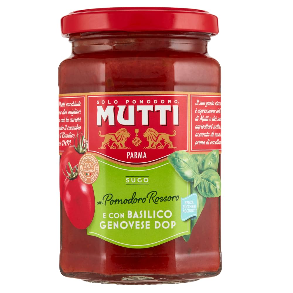 Italian Gourmet Bundle - Salsa de tomate y albahaca (12 x 280 g) + Polpa italiana Gourmet gratis – Sugo italiano con Pomodoro Rossoro & Basilico Genovese DOP, pasta y reserva, 3,36 kg