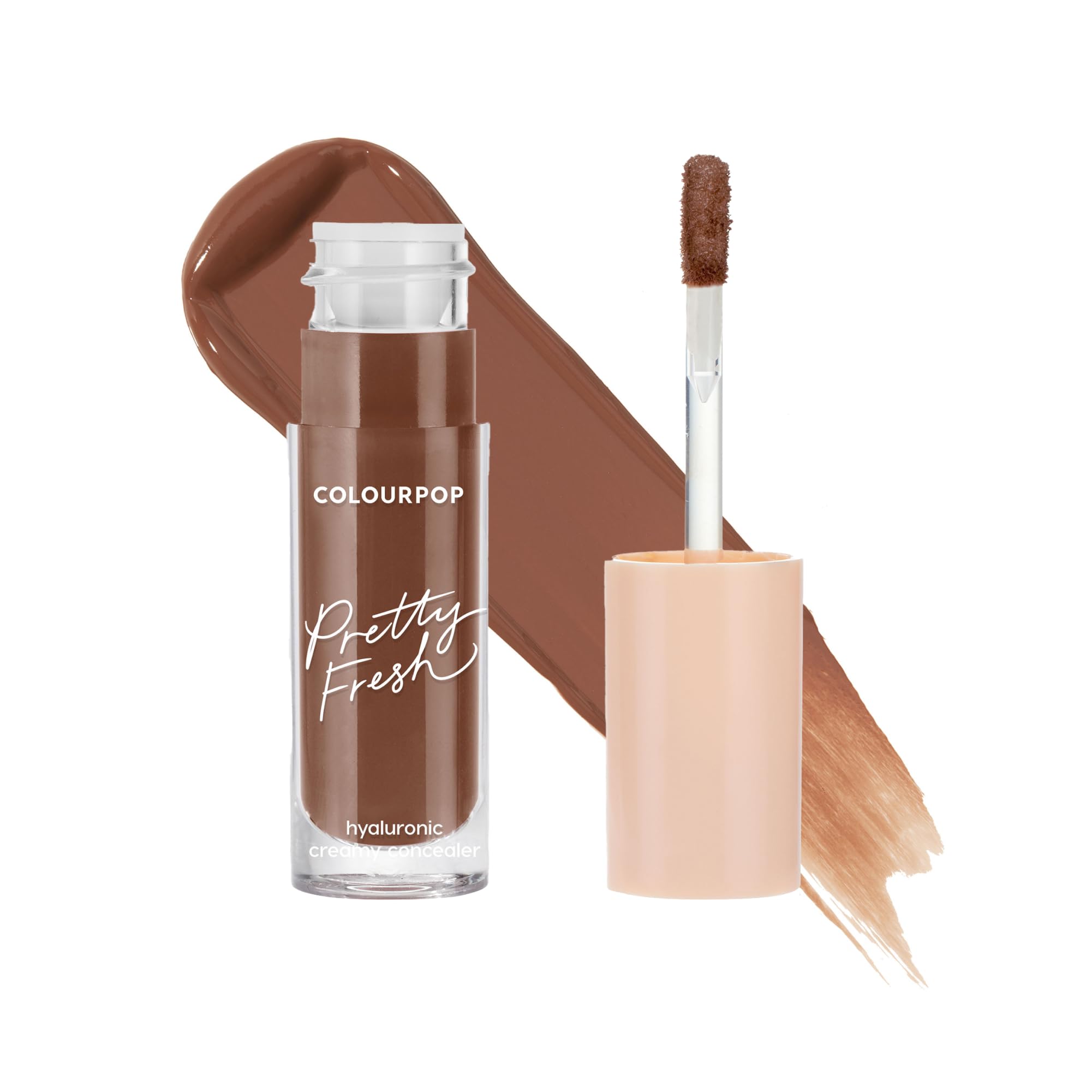 ColourPop Pretty Fresh Creamy Concealer - Full Coverage Concealer with a Natural Finish - Formulated with Hyaluronic Acid & Coconut Water for Instant Hydration - Deep Dark - 200N (0.3 oz)