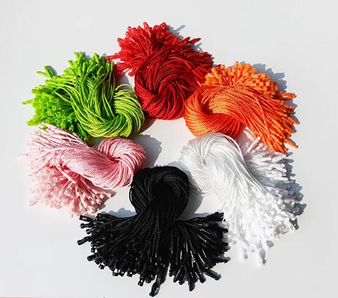 1000 PCS 7.87Inch Hang Tag String Snap Lock Pin Loop Tie Fasteners,Polyester String Hanging String Hang Tag String for Retail Store Clothing Accessory Price Pins