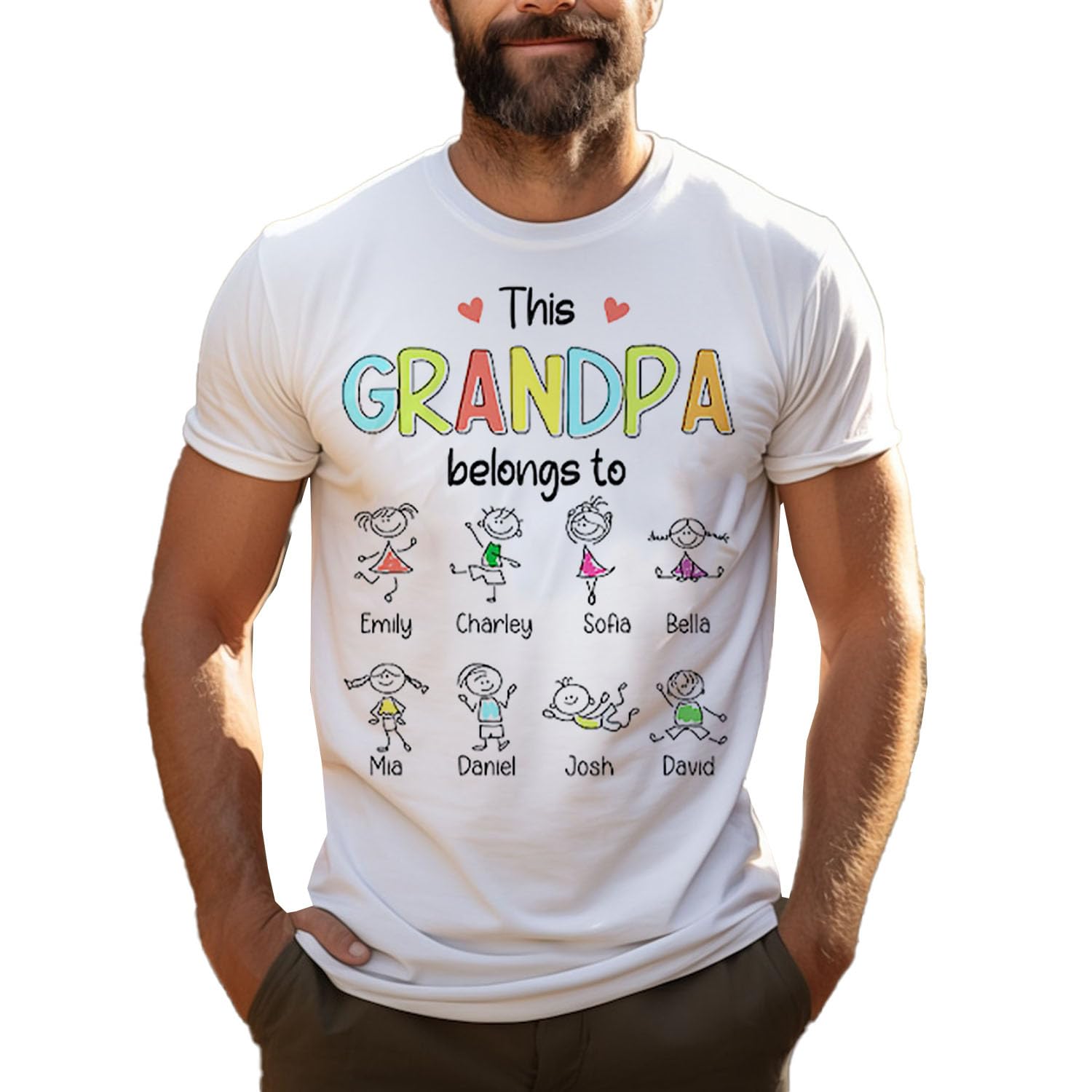 Personalized This Grandpa Belongs To Shirt, Grandpa With Grandkids Name Custom Shirt, Custom Kids Name Grandpa Fathers Day Shirt, Fathers Day Gift For