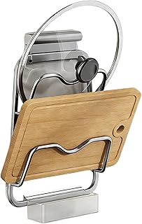 ポット蓋オーガナイザー - ステンレススチールポット蓋ホルダー、ドリップトレイ付き壁掛け式オーガナイザー | ポット蓋 鍋蓋収納 |キッチン調理器具調理器具スパチュラコンロカウンターカウンター卓上家庭料理用