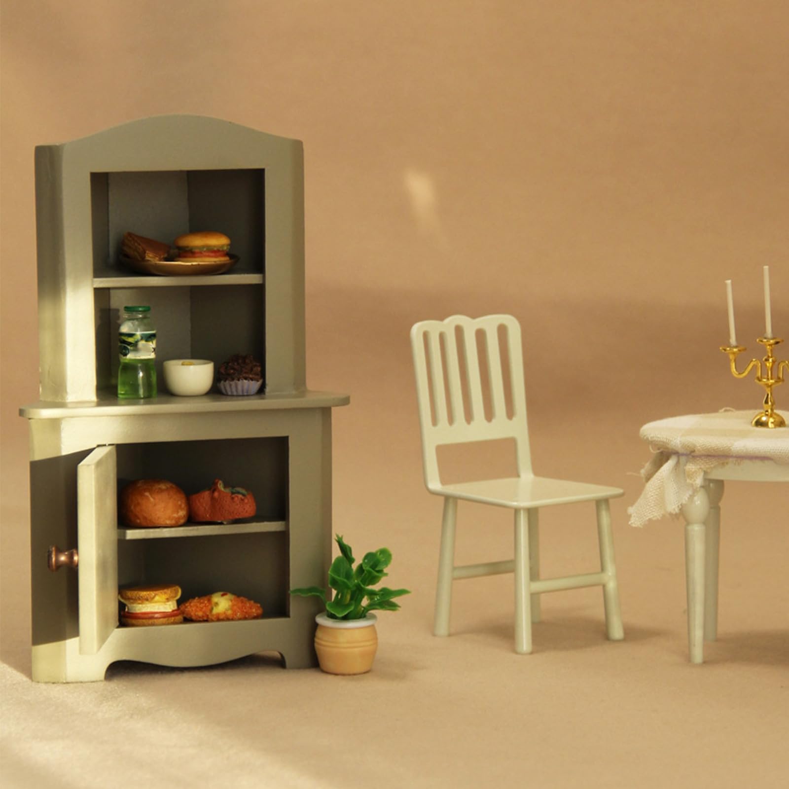 Armario de madera modelo muebles escala 1:12, amarillo