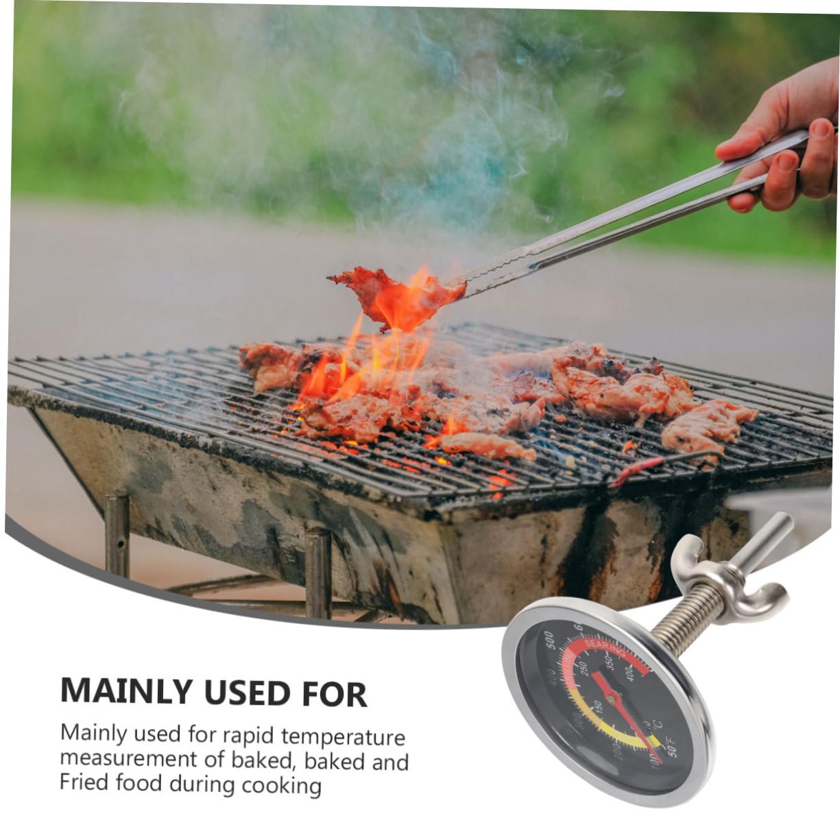 Ciieeo 1pc Grill Temperature Meter Digital Oven Replacement Temperature Probe Temperature Gauge Black Stainless Steel