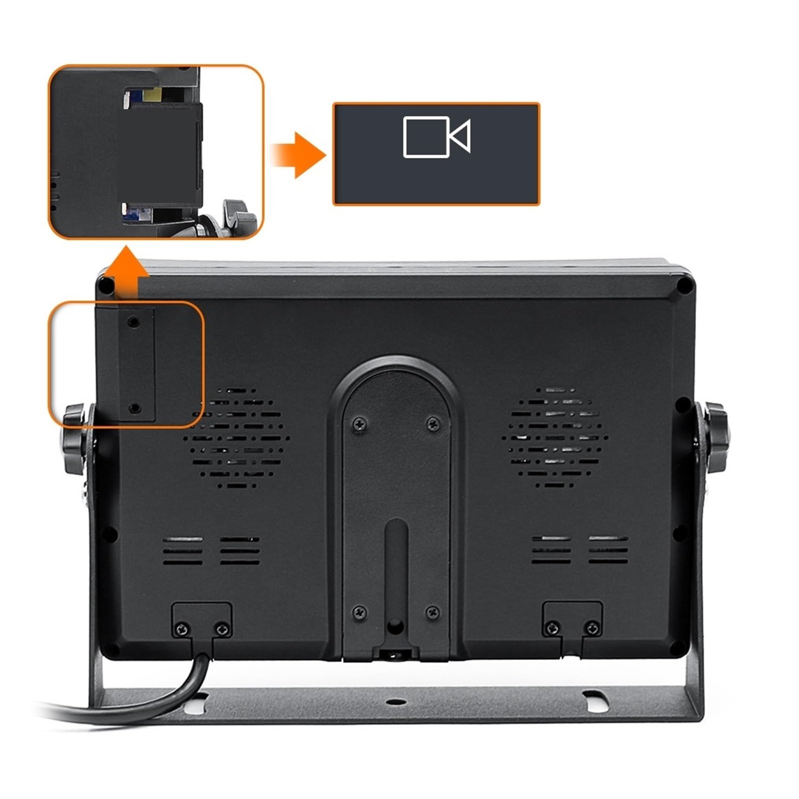 AHD1920x1080P 7 pulgadas IPS camión autobús 4CH vehículo DVR grabadora Monitor de aparcamiento con 4 canales cámara delantera trasera izquierda derecha AHD for coche(4PCS No LED Camera)
