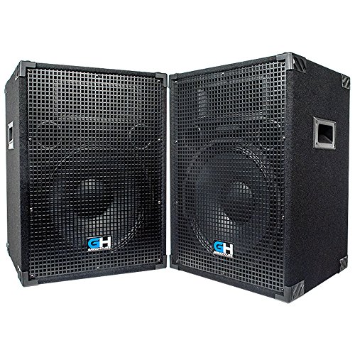 Grindhouse Speakers - GH15L-Pair - Pair of Passive 15 Inch 2-Way PA/DJ Loudspeaker Cabinets - 800 Watt each Full Range PA/DJ Band Live Sound Speaker