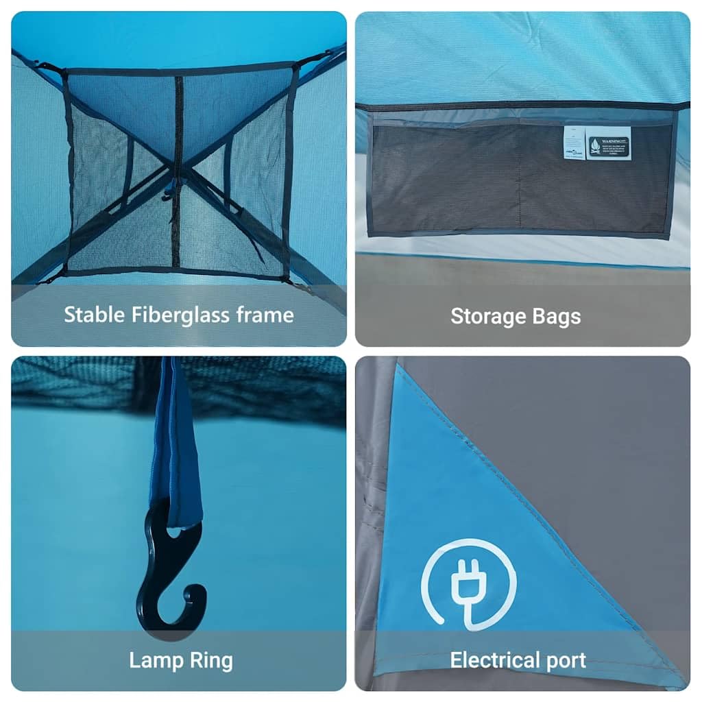 vidaXL Tienda de Campaña Familiar para 10 Personas Impermeable Toldo Refugio