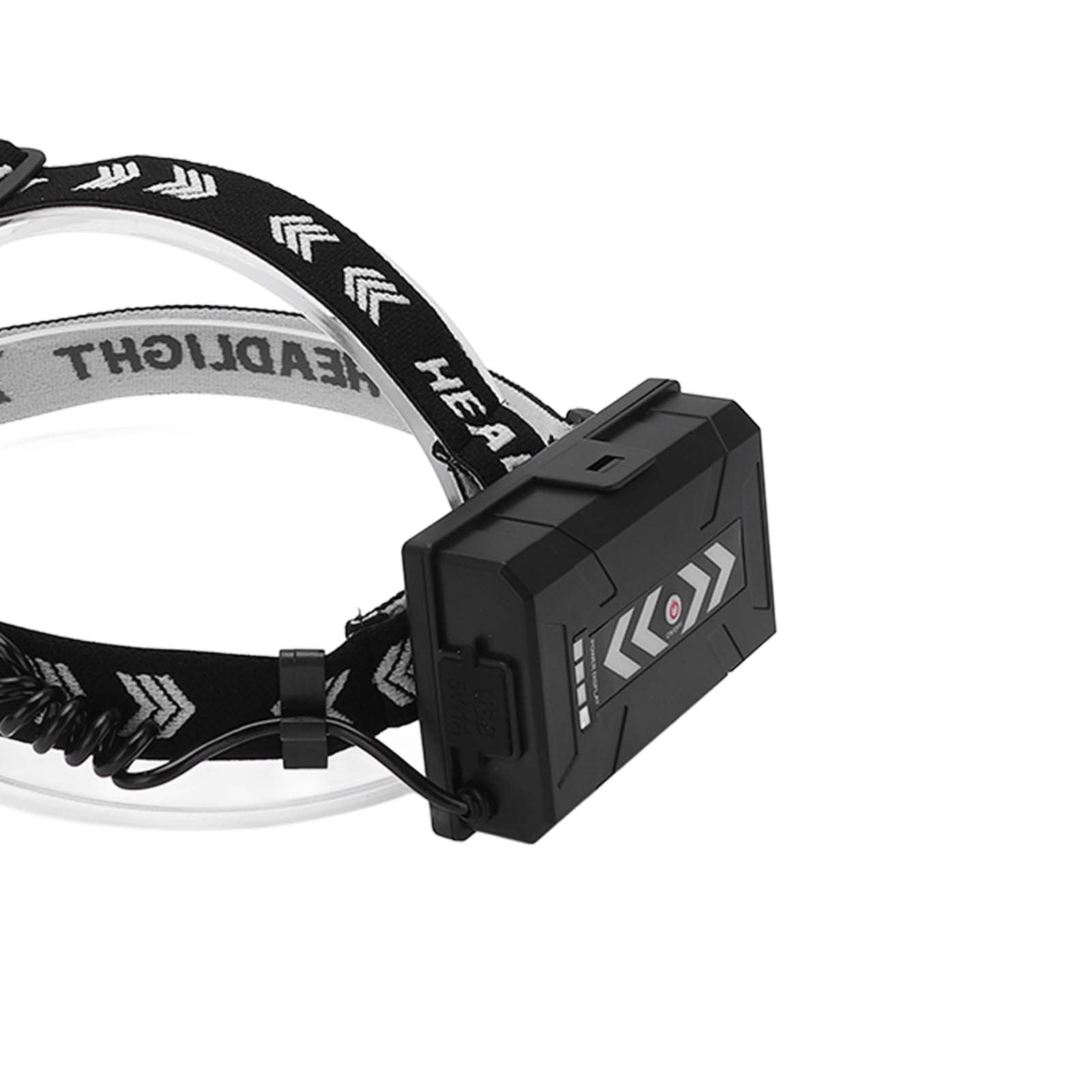 Linterna Frontal LED Recargable de Alto Brillo, Linterna USB para Acampar, Senderismo, Pesca, Banda Ajustable ABS Duradera