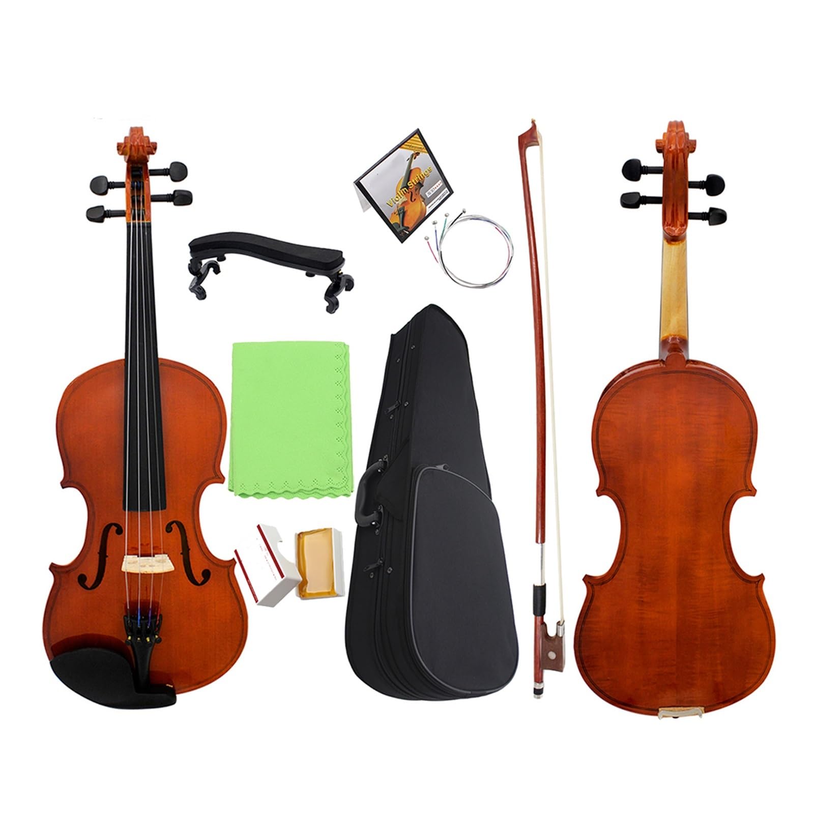 Violino 4/4 Violino Acustico in Legno Massello Violino Tiglio Violino Kit con Custodia Arco Strumento per Principianti