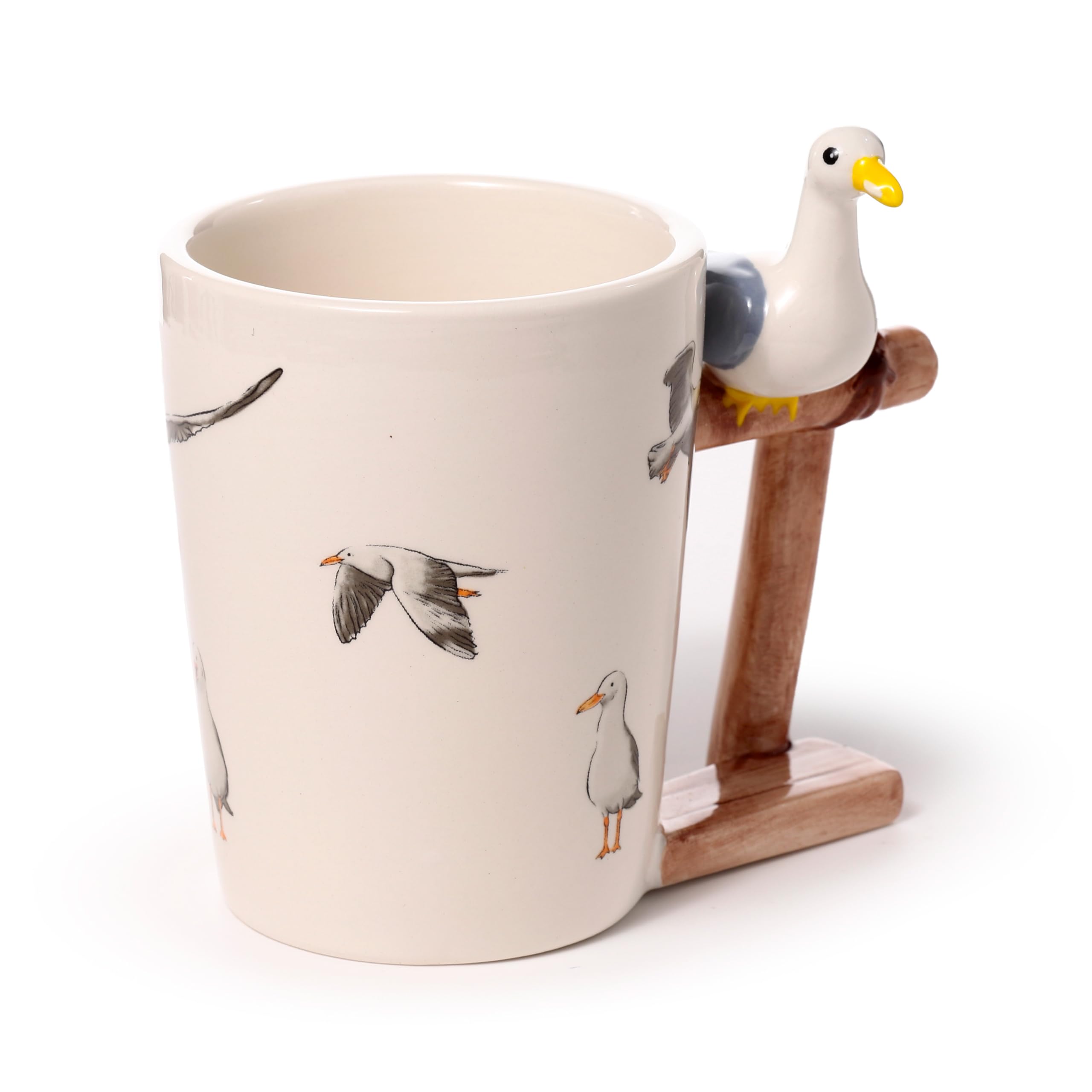 Puckator Seagull Buoy Ceramic Shaped Handle Mug - Funny Home Accessories - Cute Gifts for Girlfriend - Large Mugs for Men Women Hot Drinks - Cute Cups Presents - Secret Santa Gift - Cup Set