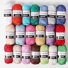 20 Skein Yarnart Begonia Yarn, 100% Mercerized Cotton, Each 1.76 Oz 50g / 185 Yrds 169m, Fine Sport 2, Version 2