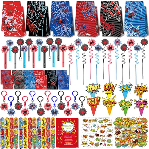 Rinfoeti 308Pcs Party Decorations Favors Supplies Goodie Bags Fillers Stuffers for Kids Birthday Gifts