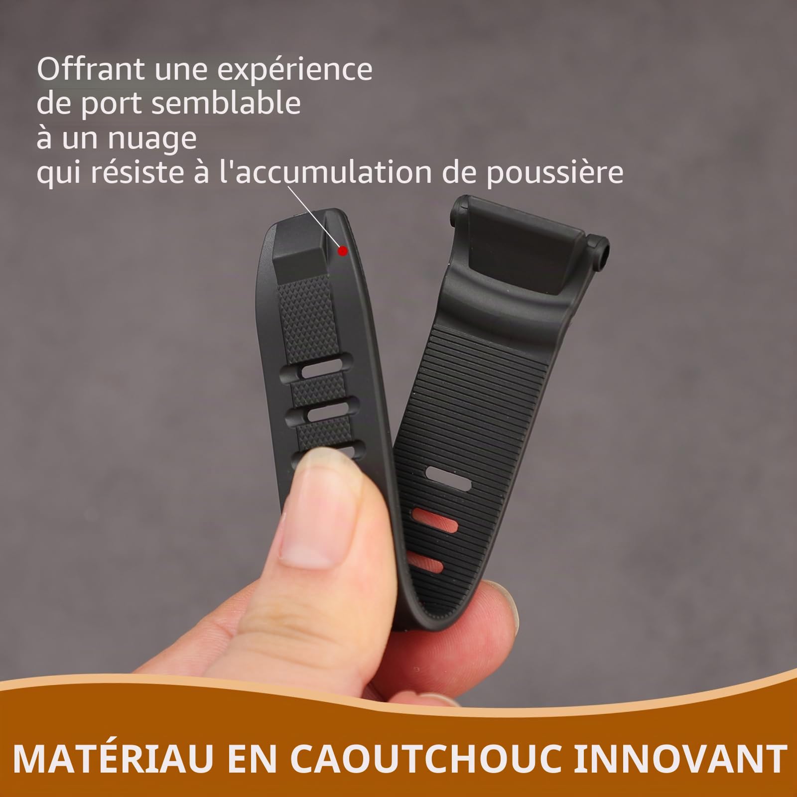 Bracelet de rechange en résine 18 mm pour Casio Protrek PRG-130-1V | PRW-1500-1V | PRW-1500J-1 – Convient pour homme et femme – Accessoire de montre