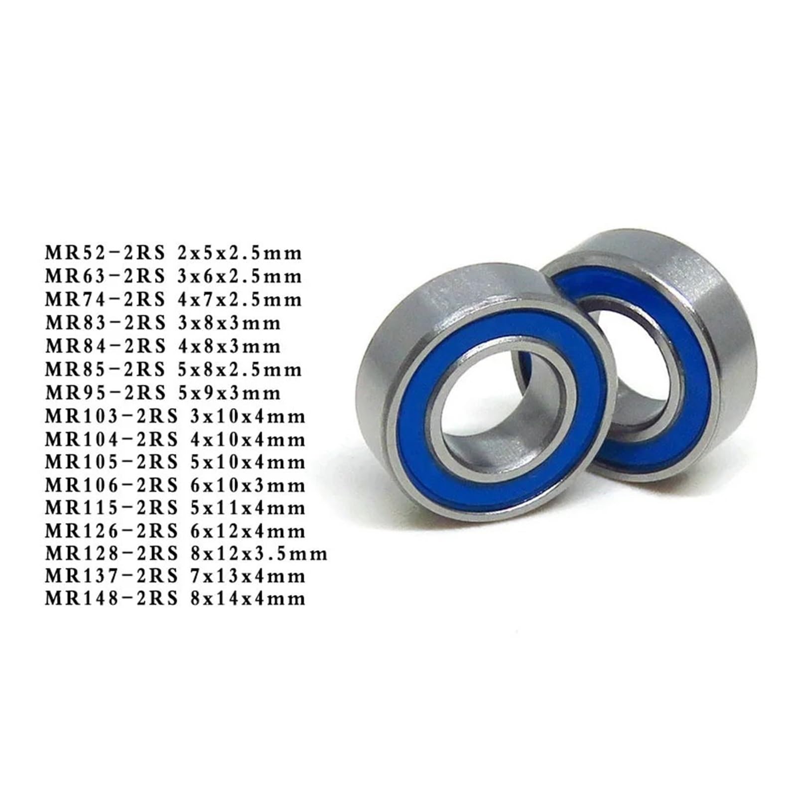 10 piezas ABEC-3 MR126-2RS rodamiento sellado de goma azul MR126RS L1260D rodamiento rígido de bolas(MR148-2RS 8x14x4mm)