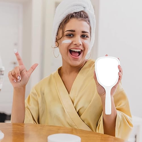 Miniatura 3 de Namalu 60 espejos de mano pequeños y compactos con mango para mujeres, peluquería y maquillaje, viajes, 7.08 x 3.14 pulgadas (blanco)