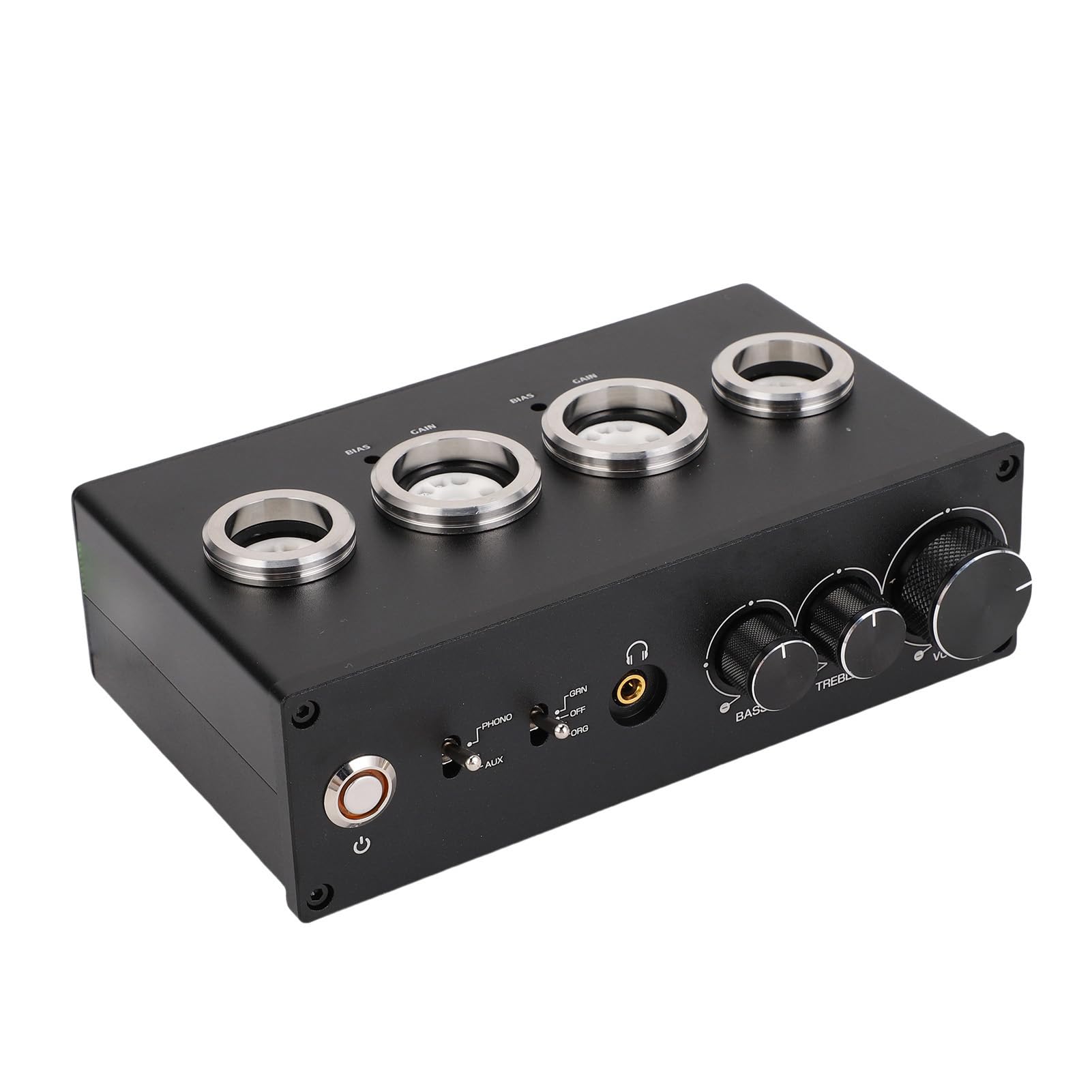 Preamplificatore Fono Valvolare Elettronico T9, Preamplificatore Stereo con Ingresso Phono Mm MC, Jack per Cuffie da 3,5 Mm, Controllo dei Bassi Acuti, per Giradischi, (Spina UE 100‑240 V)