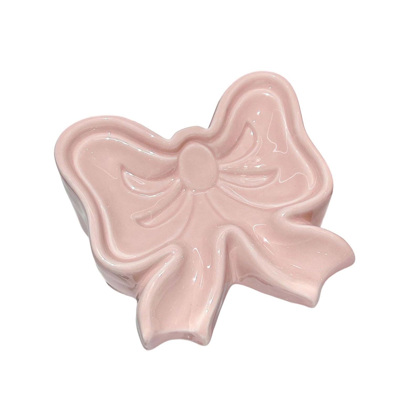 Adorable Bows Shapeds Soap Dishes Ceramic Bathroom Accessories Decorative Sink Countertop Organizers with Efficient Drainages Systems Soap
