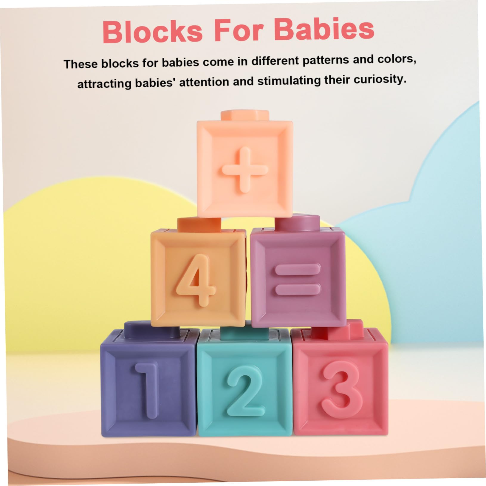 HANABASS 12 Piezas Bloques de Goma Suaves para Bebés con Formas de Animales y Números Juguetes de Construcción Educativos para Incluye Bolsa de Almacenamiento para Regalos y Primeros