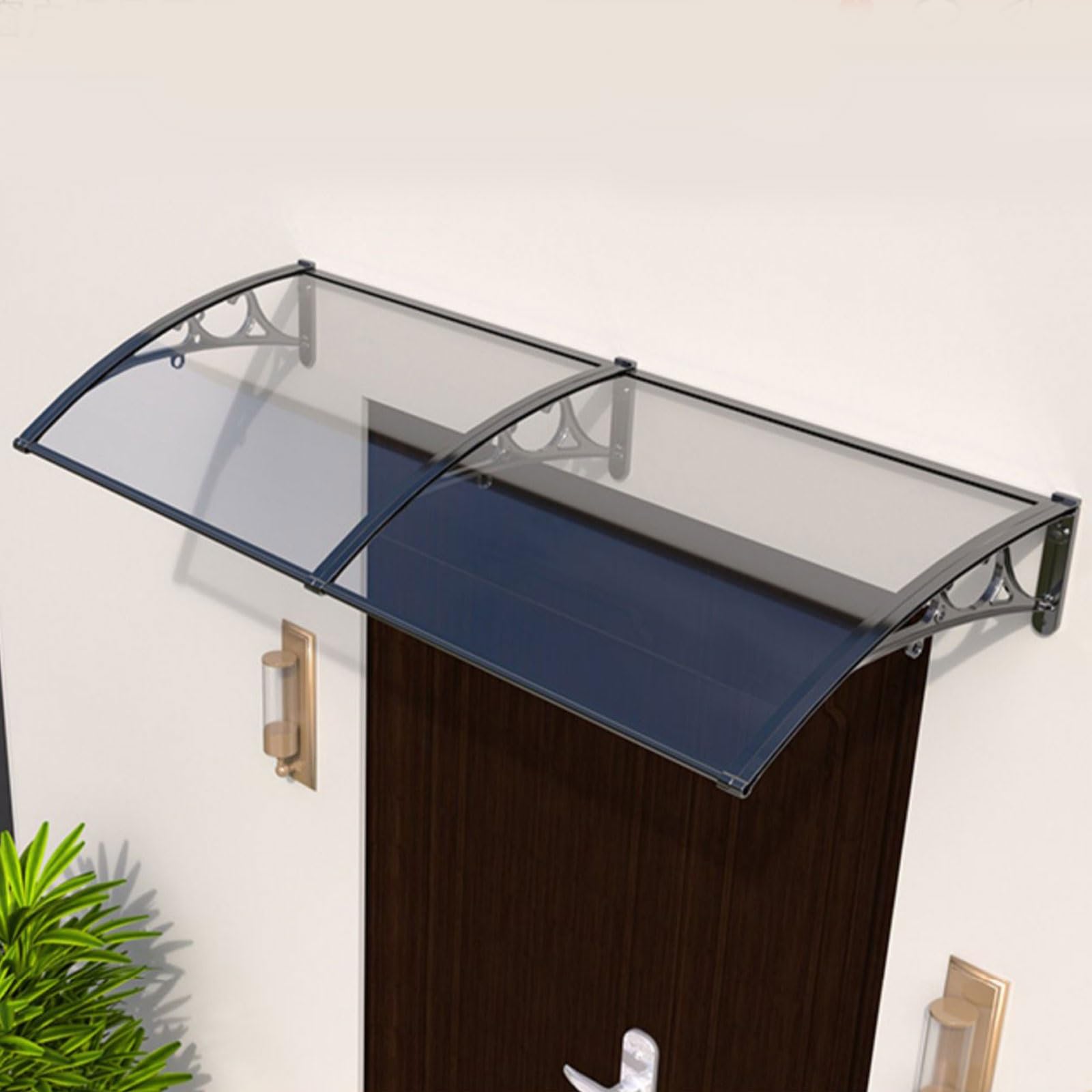 LWJSOCP Transparent Canopy Modular Awning for Entrance Door Balcony Protection Cover Rain Shield UV Protection from Rain & Snow (80x100cm 31x39in)